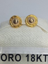 Orecchini in oro giallo 750 18 kt carati piu bianco grammi 3,35 monachella +2lav