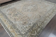 Tappeto turco Oushak 8x11 piedi, OVERSIZE vintage, arancione sbiadito tappeto di lana fatto a mano