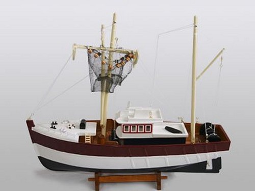 Handmade wooden trawler model - wooden,