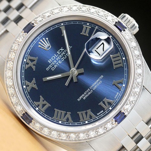 Uomo rolex datejust blu romano - uomo,