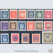 1945-46 San Marino Serie Stemmi n. 279/295 Integri **