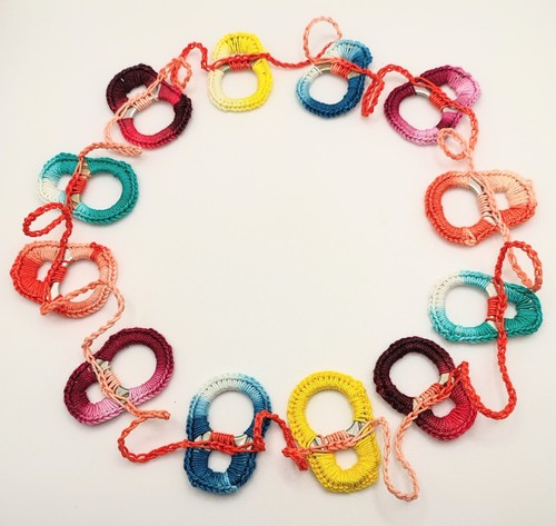 Collana arcobaleno cotone - collana,