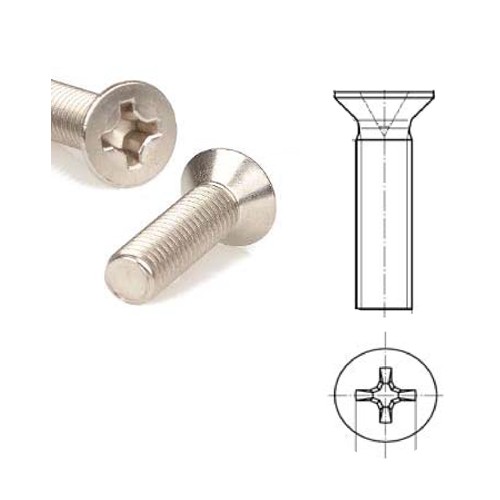 Vite testa piana svasata inox - piana,