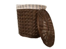 CESTO VIMINI PORTA BIANCHERIA COLOR NOCE CM 40X30X42 H PORTABIANCHERIA