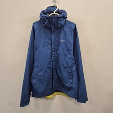 Giacca cappotto Rab Downpour Eco Pertex Shield leggero impermeabile blu pioggia XL