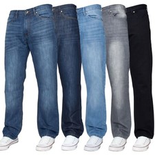 Pantaloni pantaloni pantaloni denim da uomo vestibilità regolare gamba dritta alti grandi vita tutte le taglie