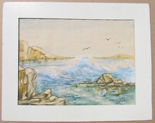 Acquerello paesaggio marino