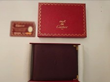 Cartier Must portafoglio pelle bordeaux - nuovo mai utilizzato autentico vintage