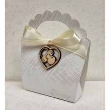 Scatolina Portaconfetti applicazione legno CIUCCIO NASCITA bomboniera 04FA