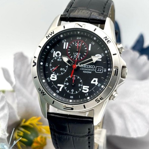 Seiko quartz quadrante nero - quartz,