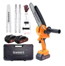 GRENINTOL Mini Motosega a Batteria, 8 Pollici Motosega 1000W, 2 Batterie 24V.