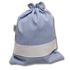 Sacchetto asilo con inserto di tela aida da ricamare a punto croce