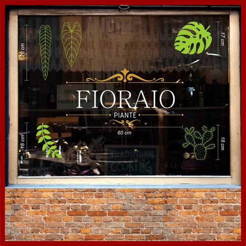 Adesivi vetrine fiori fioraio - adesivi,
