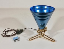 Rara lampada da comodino/TV anni 60 RINNOVEL di ETTORE SOTTSASS in alluminio anodizzato blu