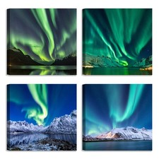 Set di 4 Quadri Aurora Boreale