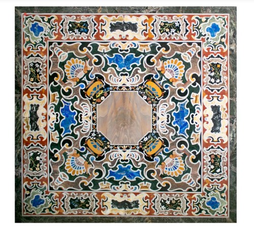 Tavolo antico intarsiato - tavolo,