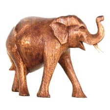 Elefante Legno Figura Scultura