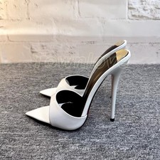 Ciabatte donna tacco alto a spillo slip on punta mules sandali scarpe festa