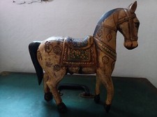 -60% Bellissimo antico cavallo in legno dipinto - India - anni '20 del XX sec. 