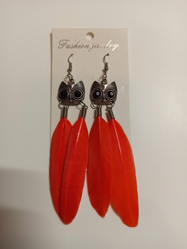 Orecchini con piume paia - orecchini,