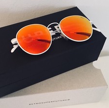 Retrosuperfuture 'Wire Reflector Blaze' white sunglasses nuovi
