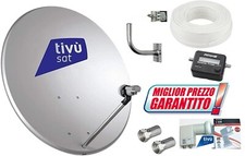 KIT SAT: PARABOLA ACCIAIO 60- CM+LNB 2 USCITE+20 METRI CAVO+SAT FINDER+STAFFA