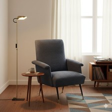 Poltrona vintage tessuto blu - poltrona,