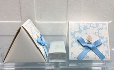 Scatolina portaconfetti porta confetti Nascita Celeste pieghevole con sc 08DL