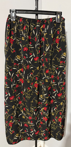 Maxi gonna midi nera - , floreale