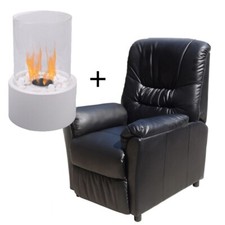 Poltrona massaggiante vibrante Nero eco pelle  sp952+Biocamnio mod Rundy bianco