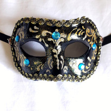 Colombina - Maschera viso carnevale veneziana artigianale in cartapesta 