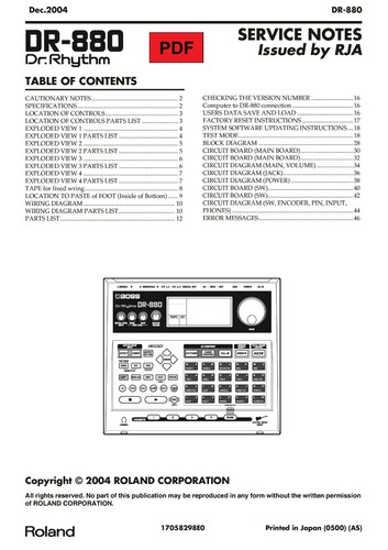 Boss 880 service - boss, dr-880