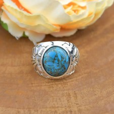 Blu rame turchese - anello, 925