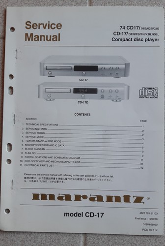 Marantz service manual - manual, cd