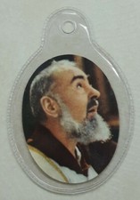 Santino Reliquia PADRE PIO Capuchin Friary Old Relic Prayer (oggetto usato-used)