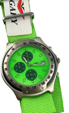 Orologio Vagary Uomo 42mm Quarzo Chrono Sport Bracciale Tela Monopezzo Verde