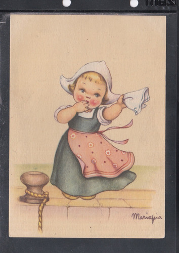 Cartolina bambina molo - bambina, che
