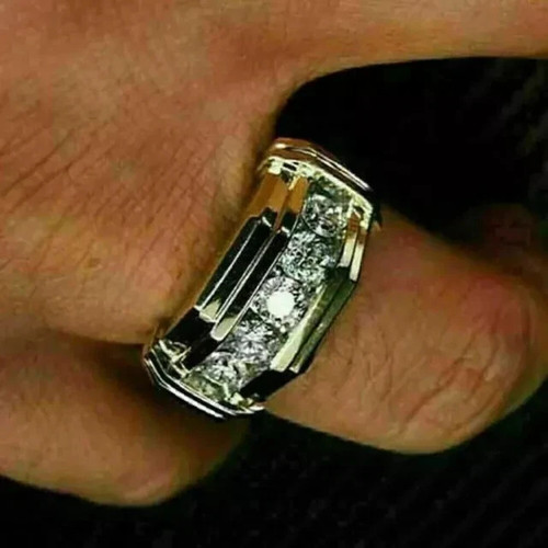Anello uomo moissanite - da, in
