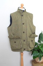 Gilet da caccia BARBOUR sportivo tweed + pelle taglia XXL 50/52 gilet 60/62