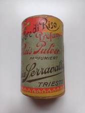 ANTICA SCATOLA PUBBLICITARIA "FARMACIA SERRAVALLO" POLVERE DI RISO PROFUMATA 