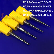 R0,25&0,5&0,75&1 mm 2F HRC55 Naso a sfera conico CNC punta conica fresa a cono