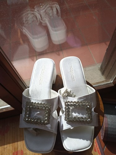 Sandali sposa bianchi raso n - bianchi,