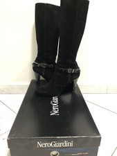 Stivali donna Nero Giardini Con Tacchi Camoscio Nere E Catena Di Swa N. 39