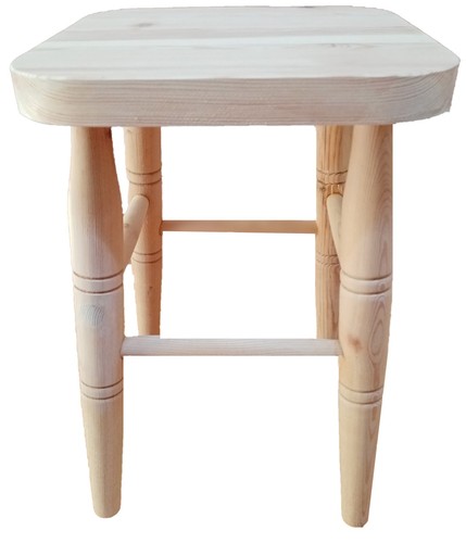 Sgabello legno grezzo - in, (da