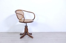 Sedia girevole con braccioli legno curvato tipo Thonet Poltroncina paglia Vienna