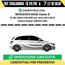 Tagliando per MERCEDES-BENZ Classe B B 200 CDI/d 100 kw Diesel 2014-2018 - 7 ...