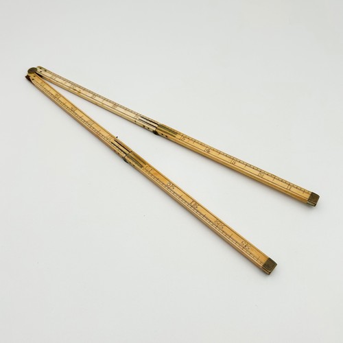 Antique bone folding ruler - antique,