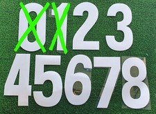 1 PZ NUMERO bianco NUMBER MAGLIA CALCIO BLANCHE MAILLOT WHITE VINTAGE FOOTBALL V