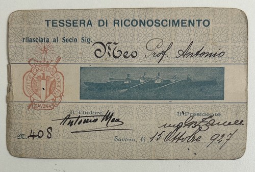 1927 tessera sport canottaggio - 1927,