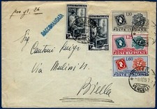 1951 - Raccomandata per Biella - Affrancatura multipla serie "Sardegna"